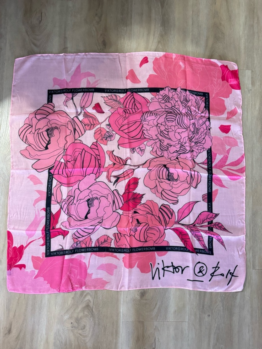 Viktor & Rolf Pink Flowerbomb Scarf + YSL gift bag